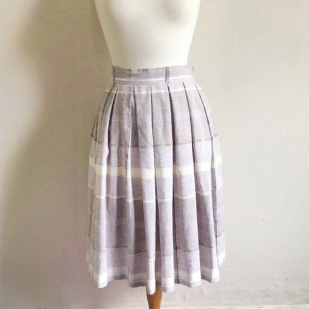 Vintage 80s Chaus Plaid Pleated Skirt